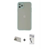 MARSİLYAN™- iPhone 12 Pro Kılıf Ahenk Çizgi Serisi - Şeffaf Uv Polymer Nano Ekran Koruyucu + Rainbow Kamera Lens Koruma Cam - GD