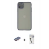 MARSİLYAN™- iPhone 12 Pro Kılıf Ahenk Çizgi Serisi - Şeffaf Uv Polymer Nano Ekran Koruyucu + Renkli Kamera Lens Koruma Cam - TU