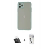 MARSİLYAN™- iPhone 12 Pro Kılıf Ahenk Çizgi Serisi - Şeffaf Uv Polymer Nano Ekran Koruyucu + Kamera Lens Koruma Cam - SF