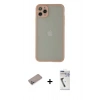 MARSİLYAN™- iPhone 12 Pro Kılıf Ahenk Çizgi Serisi - Şeffaf Uv Polymer Nano Ekran Koruyucu + Shine Kamera Lens Koruma Cam - SABE