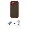 MARSİLYAN™- iPhone 12 Pro Kılıf Ahenk Çizgi Serisi - Şeffaf Uv Polymer Nano Ekran Koruyucu + Shine Kamera Lens Koruma Cam - SH