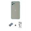 MARSİLYAN™- iPhone 12 Pro Kılıf Ahenk Çizgi Serisi - Şeffaf Uv Polymer Nano Ekran Koruyucu + Shine Kamera Lens Koruma Cam - SH