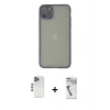 MARSİLYAN™- iPhone 12 Pro Kılıf Ahenk Çizgi Serisi - Şeffaf Uv Polymer Nano Ekran Koruyucu + Shine Kamera Lens - MI