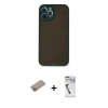 MARSİLYAN™- iPhone 12 Pro Kılıf Ahenk Çizgi Serisi - Şeffaf Uv Polymer Nano Ekran Koruyucu + Shine Kamera Lens Koruma Cam - SABE