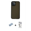 MARSİLYAN™- iPhone 12 Pro Kılıf Ahenk Çizgi Serisi - Şeffaf Uv Polymer Nano Ekran Koruyucu + Shine Kamera Lens Koruma Cam - MI