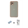 MARSİLYAN™- iPhone 12 Pro Kılıf Ahenk Çizgi Serisi - Şeffaf Uv Polymer Nano Ekran Koruyucu + Shine Kamera Lens Koruma Cam - MI