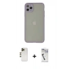 MARSİLYAN™- iPhone 12 Pro Kılıf Ahenk Çizgi Serisi - Şeffaf Uv Polymer Nano Ekran Koruyucu + Shine Kamera Lens - GD