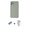 MARSİLYAN™- iPhone 12 Pro Kılıf Ahenk Çizgi Serisi - Şeffaf Uv Polymer Nano Ekran Koruyucu + Shine Kamera Lens Koruma Cam - GS
