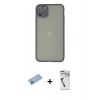 MARSİLYAN™- iPhone 12 Pro Kılıf Ahenk Çizgi Serisi - Şeffaf Uv Polymer Nano Ekran Koruyucu + Shine Kamera Lens Koruma Cam - MI