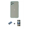 MARSİLYAN™- iPhone 12 Pro Kılıf Ahenk Çizgi Serisi - Siyah 34D Hayalet Izgaralı Cam + Shine Kamera Lens Koruma Cam - GD