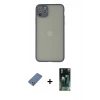 MARSİLYAN™- iPhone 12 Pro Kılıf Ahenk Çizgi Serisi - Siyah 360 Mat Full Body Arka Koruyucu + Metal Kamera Lens Koruma Cam - AKYL