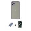 MARSİLYAN™- iPhone 12 Pro Kılıf Ahenk Çizgi Serisi - Siyah 360 Mat Full Body Arka Koruyucu + Metal Kamera Lens Koruma Cam - AKYL