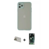 MARSİLYAN™- iPhone 12 Pro Kılıf Ahenk Çizgi Serisi - Siyah 360 Mat Full Body Arka Koruyucu + Rainbow Kamera Lens Koruma Cam - GD