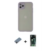 MARSİLYAN™- iPhone 12 Pro Kılıf Ahenk Çizgi Serisi - Siyah 360 Mat Full Body Arka Koruyucu + Shine Kamera Lens Koruma Cam - SH