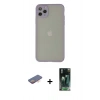MARSİLYAN™- iPhone 12 Pro Kılıf Ahenk Çizgi Serisi - Siyah 360 Mat Full Body Arka Koruyucu + Renkli Kamera Lens Koruma Cam - TU