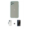 MARSİLYAN™- iPhone 12 Pro Kılıf Ahenk Çizgi Serisi - Siyah 3D Antistatik Hayalet Cam Ekran Koruyucu + Shine Kamera Lens - MI