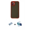 MARSİLYAN™- iPhone 12 Pro Kılıf Ahenk Çizgi Serisi - Siyah 3D Antistatik Seramik Nano Ekran Koruyucu + Shine Kamera Lens Koruma Cam - MI