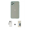 MARSİLYAN™- iPhone 12 Pro Kılıf Ahenk Çizgi Serisi - Siyah 6D Mat Seramik Hayalet Nano Ekran Koruyucu + Shine Kamera Lens - GS