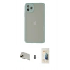 MARSİLYAN™- iPhone 12 Pro Kılıf Ahenk Çizgi Serisi - Siyah 6D Mat Seramik Hayalet Nano Ekran Koruyucu + Rainbow Kamera Lens Koruma Cam - GD