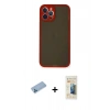 MARSİLYAN™- iPhone 12 Pro Kılıf Ahenk Çizgi Serisi - Siyah 6D Mat Seramik Hayalet Nano Ekran Koruyucu + Shine Kamera Lens Koruma Cam - MI