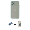 MARSİLYAN™- iPhone 12 Pro Kılıf Ahenk Çizgi Serisi - Siyah 6D Mat Seramik Hayalet Nano Ekran Koruyucu + Shine Kamera Lens Koruma Cam - GD