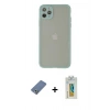 MARSİLYAN™- iPhone 12 Pro Kılıf Ahenk Çizgi Serisi - Siyah Polymer Nano Ekran Koruyucu + Metal Kamera Lens Koruma Cam - AKYL
