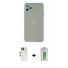 MARSİLYAN™- iPhone 12 Pro Kılıf Ahenk Çizgi Serisi - Siyah Polymer Nano Ekran Koruyucu + Shine Kamera Lens - GD