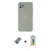 MARSİLYAN™- iPhone 12 Pro Kılıf Ahenk Çizgi Serisi - Siyah Polymer Nano Ekran Koruyucu + Metal Kamera Lens Koruma Cam - MI