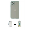MARSİLYAN™- iPhone 12 Pro Kılıf Ahenk Çizgi Serisi - Siyah Polymer Nano Ekran Koruyucu + Shine Kamera Lens - MI