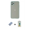 MARSİLYAN™- iPhone 12 Pro Kılıf Ahenk Çizgi Serisi - Siyah Polymer Nano Ekran Koruyucu + Metal Kamera Lens Koruma Cam - KUYL