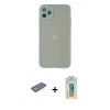 MARSİLYAN™- iPhone 12 Pro Kılıf Ahenk Çizgi Serisi - Siyah Polymer Nano Ekran Koruyucu + Renkli Kamera Lens Koruma Cam - YL