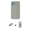 MARSİLYAN™- iPhone 12 Pro Kılıf Ahenk Çizgi Serisi - Siyah Polymer Nano Ekran Koruyucu + Shine Kamera Lens Koruma Cam - SABE