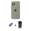 MARSİLYAN™- iPhone 12 Pro Kılıf Ahenk Doku - Şeffaf 360 Full Body Arka Koruyucu + Metal Kamera Lens Koruma Cam - AKYL