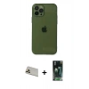 MARSİLYAN™- iPhone 12 Pro Kılıf Ahenk Doku - Şeffaf 360 Full Body Arka Koruyucu + Gold Rainbow Kamera Lens Koruma Cam