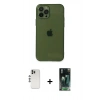 MARSİLYAN™- iPhone 12 Pro Kılıf Ahenk Doku - Şeffaf 360 Full Body Arka Koruyucu + Shine Kamera Lens - GS