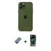 MARSİLYAN™- iPhone 12 Pro Kılıf Ahenk Doku - Şeffaf 360 Full Body Arka Koruyucu + Metal Kamera Lens Koruma Cam - MI