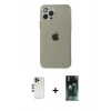 MARSİLYAN™- iPhone 12 Pro Kılıf Ahenk Doku - Şeffaf 360 Full Body Arka Koruyucu + Shine Kamera Lens - GD