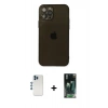 MARSİLYAN™- iPhone 12 Pro Kılıf Ahenk Doku - Şeffaf 360 Full Body Arka Koruyucu + Shine Kamera Lens - MI
