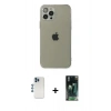 MARSİLYAN™- iPhone 12 Pro Kılıf Ahenk Doku - Şeffaf 360 Full Body Arka Koruyucu + Shine Kamera Lens - MI