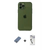 MARSİLYAN™- iPhone 12 Pro Kılıf Ahenk Doku - Şeffaf Uv Polymer Nano Ekran Koruyucu + Metal Kamera Lens Koruma Cam - AKYL