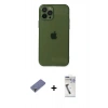 MARSİLYAN™- iPhone 12 Pro Kılıf Ahenk Doku - Şeffaf Uv Polymer Nano Ekran Koruyucu + Metal Kamera Lens Koruma Cam - GD