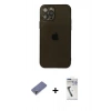 MARSİLYAN™- iPhone 12 Pro Kılıf Ahenk Doku - Şeffaf Uv Polymer Nano Ekran Koruyucu + Metal Kamera Lens Koruma Cam - GD