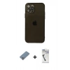 MARSİLYAN™- iPhone 12 Pro Kılıf Ahenk Doku - Şeffaf Uv Polymer Nano Ekran Koruyucu + Metal Kamera Lens Koruma Cam - GS