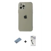 MARSİLYAN™- iPhone 12 Pro Kılıf Ahenk Doku - Şeffaf Uv Polymer Nano Ekran Koruyucu + Shine Kamera Lens Koruma Cam - GS