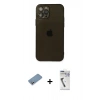 MARSİLYAN™- iPhone 12 Pro Kılıf Ahenk Doku - Şeffaf Uv Polymer Nano Ekran Koruyucu + Shine Kamera Lens Koruma Cam - GS