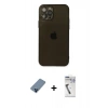 MARSİLYAN™- iPhone 12 Pro Kılıf Ahenk Doku - Şeffaf Uv Polymer Nano Ekran Koruyucu + Metal Kamera Lens Koruma Cam - MI