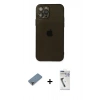 MARSİLYAN™- iPhone 12 Pro Kılıf Ahenk Doku - Şeffaf Uv Polymer Nano Ekran Koruyucu + Metal Kamera Lens Koruma Cam - MR