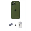 MARSİLYAN™- iPhone 12 Pro Kılıf Ahenk Doku - Şeffaf Uv Polymer Nano Ekran Koruyucu + Renkli Kamera Lens Koruma Cam - MI