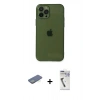 MARSİLYAN™- iPhone 12 Pro Kılıf Ahenk Doku - Şeffaf Uv Polymer Nano Ekran Koruyucu + Renkli Kamera Lens Koruma Cam - YL
