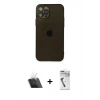 MARSİLYAN™- iPhone 12 Pro Kılıf Ahenk Doku - Şeffaf Uv Polymer Nano Ekran Koruyucu + Kamera Lens Koruma Cam - SF